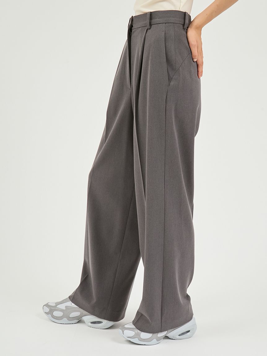 emmi atelier「【セットアップ対応】ワイドレッグタックパンツ」|チノ|