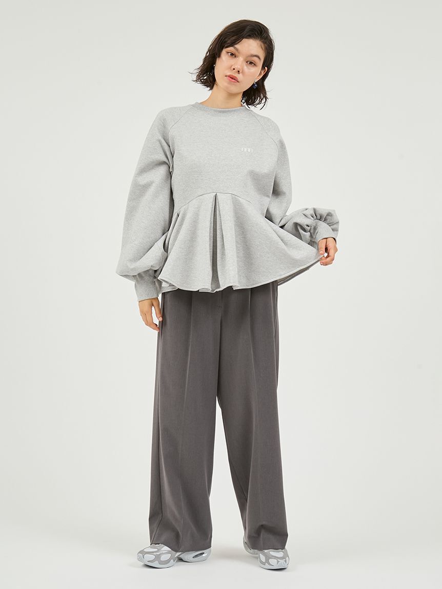 emmi atelier「【セットアップ対応】ワイドレッグタックパンツ」|チノ|