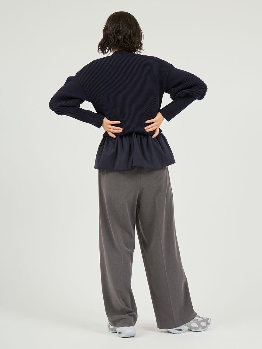 emmi atelier「【セットアップ対応】ワイドレッグタックパンツ」|チノ|