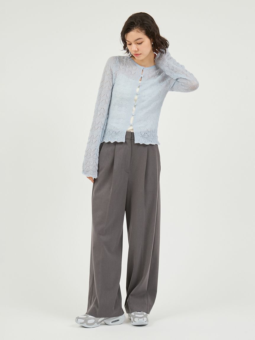 emmi atelier「【セットアップ対応】ワイドレッグタックパンツ」|チノ|