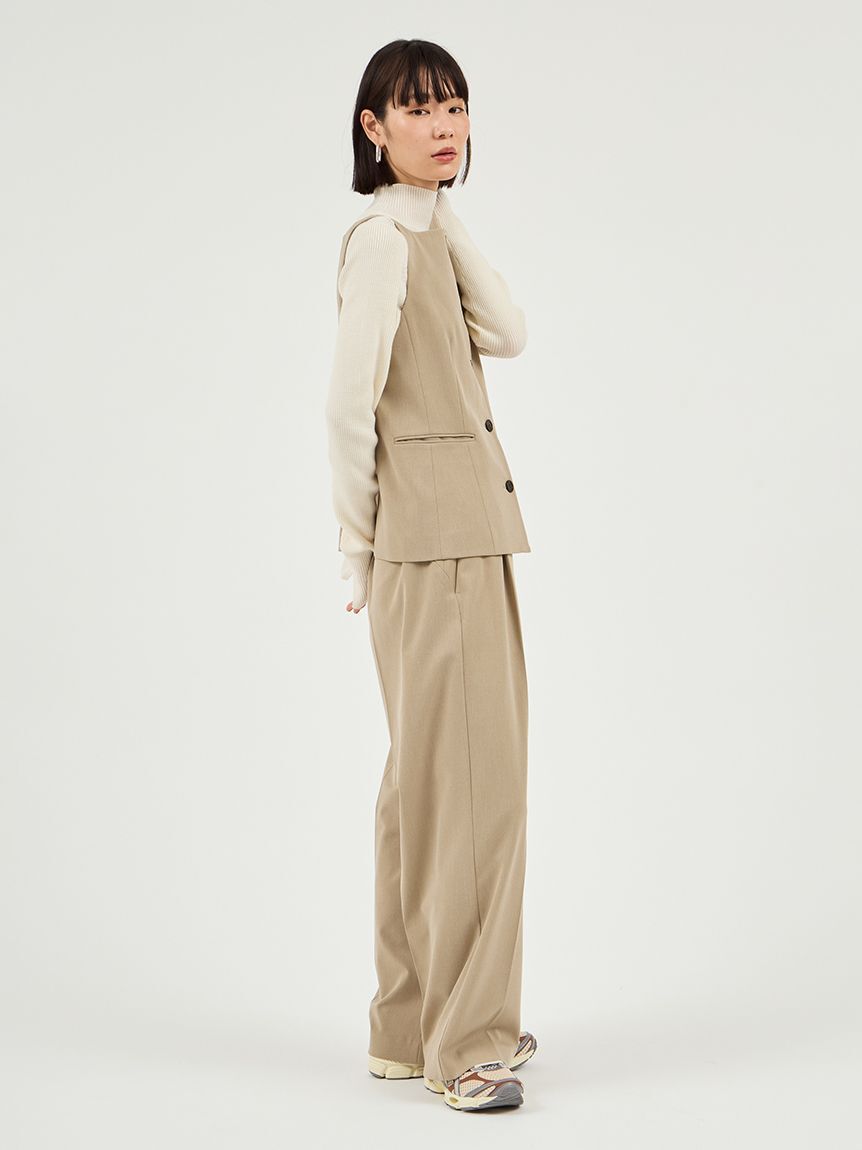 emmi atelier「【セットアップ対応】ワイドレッグタックパンツ」|チノ|