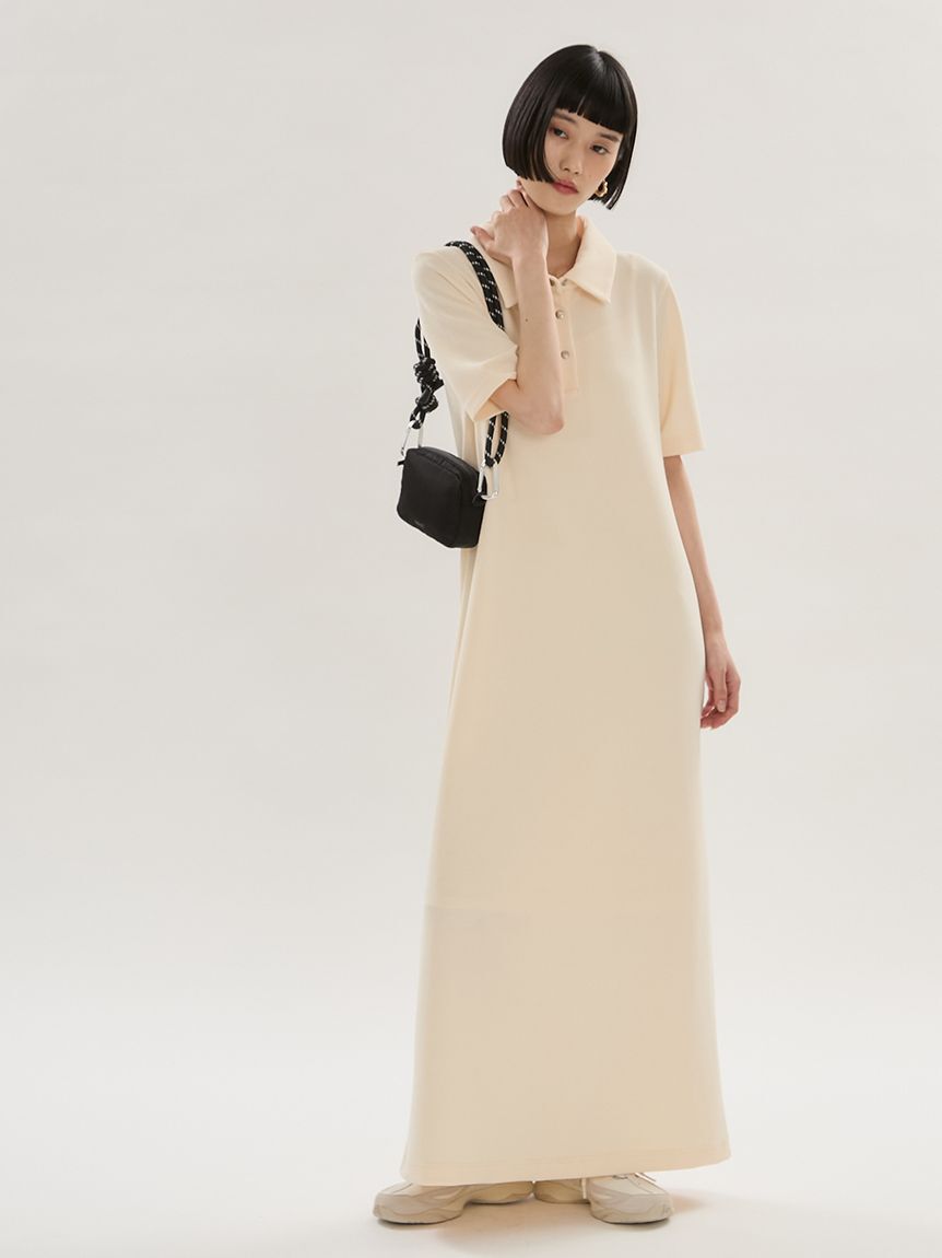 emmi atelier「ジョーゼットポロカットワンピース/UVカット」|ワンピース|YEL