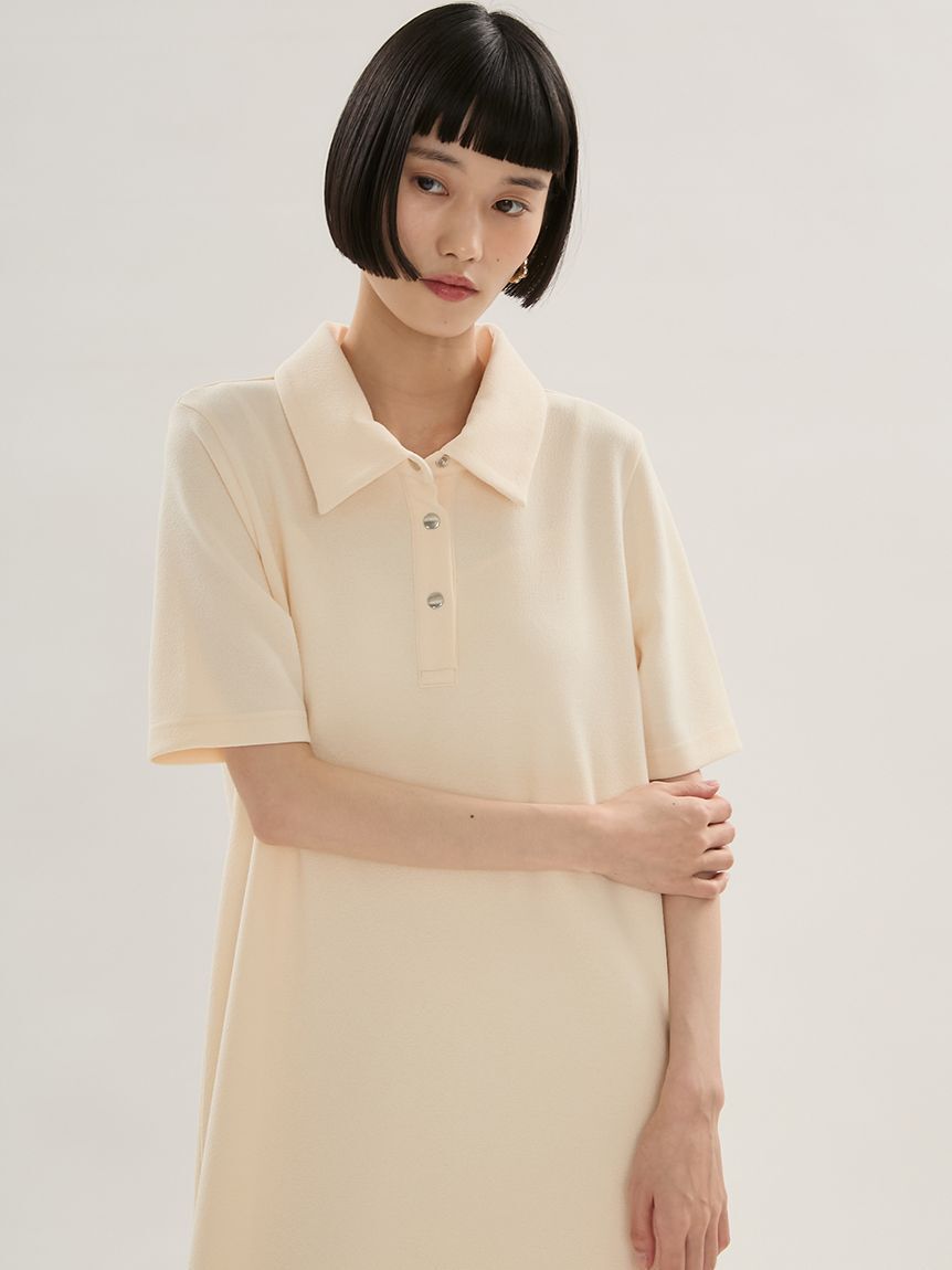 emmi atelier「ジョーゼットポロカットワンピース/UVカット」|ワンピース|