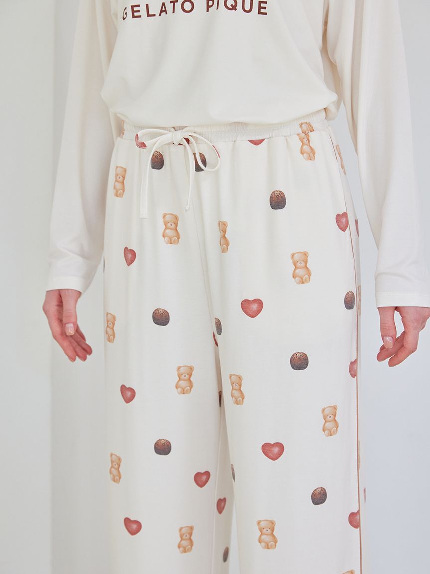 gelato pique「総柄ロングパンツ」|ルームウェア|