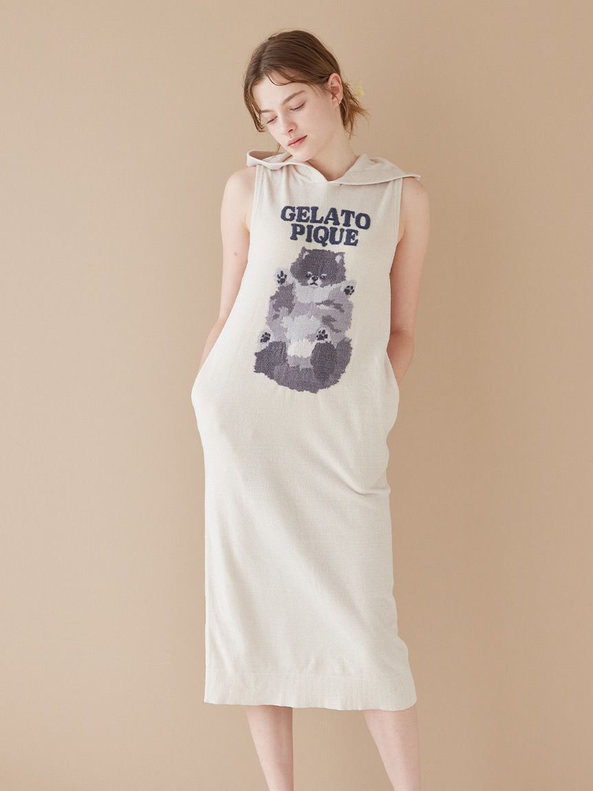 gelato pique「【ONLINE限定】ドッグジャガードフード付きワンピース」|ルームウェア|