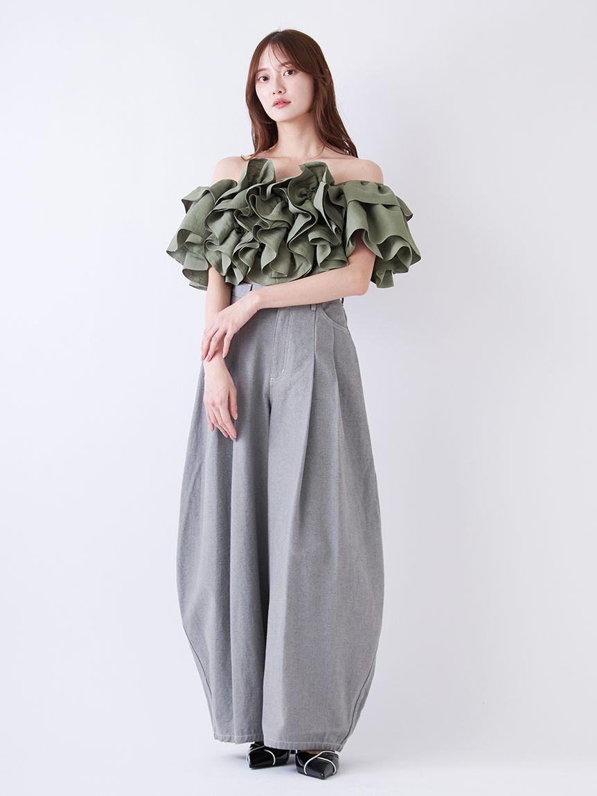 SNIDEL「オフショルボリュームフリルブラウス」|シャツ・ブラウス|