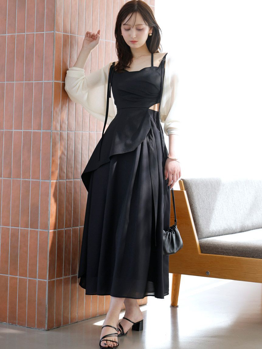 SNIDEL「スイッチングキャミワンピース」|ワンピース|BLK