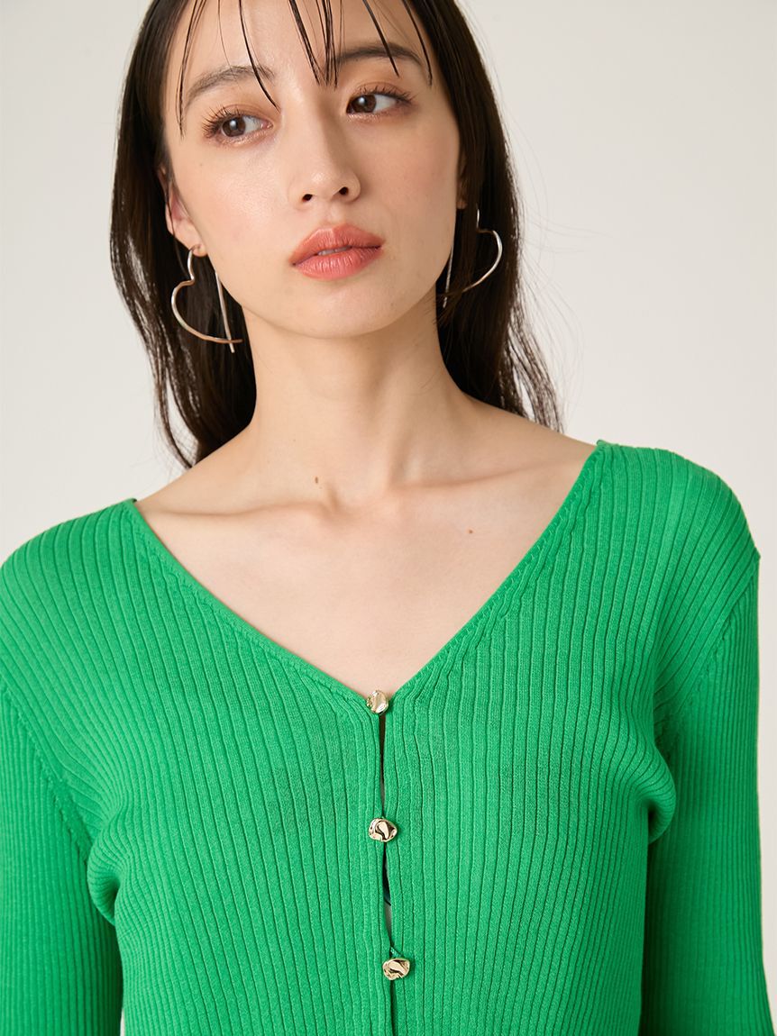 FRAY I.D「シルクコットンクロップドリブニットカーディガン」|カーディガン|