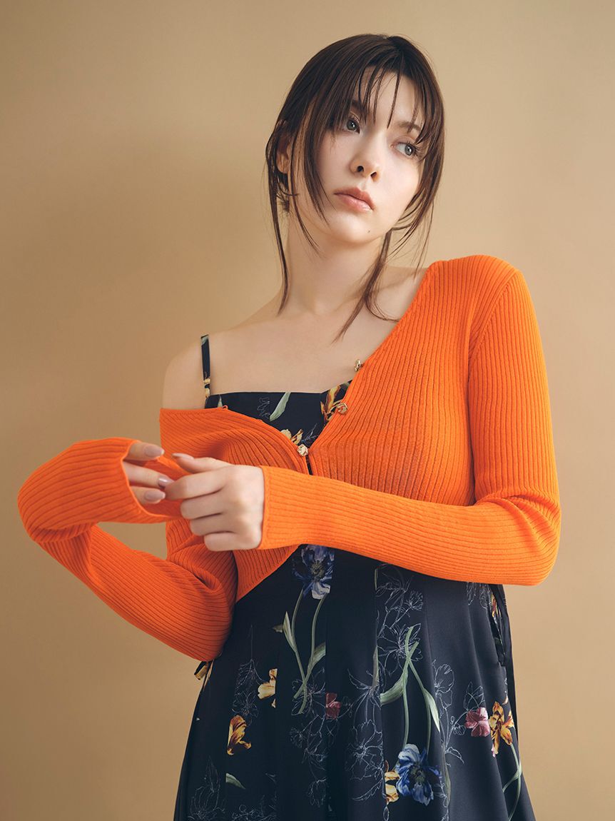 FRAY I.D「シルクコットンクロップドリブニットカーディガン」|カーディガン|ORG