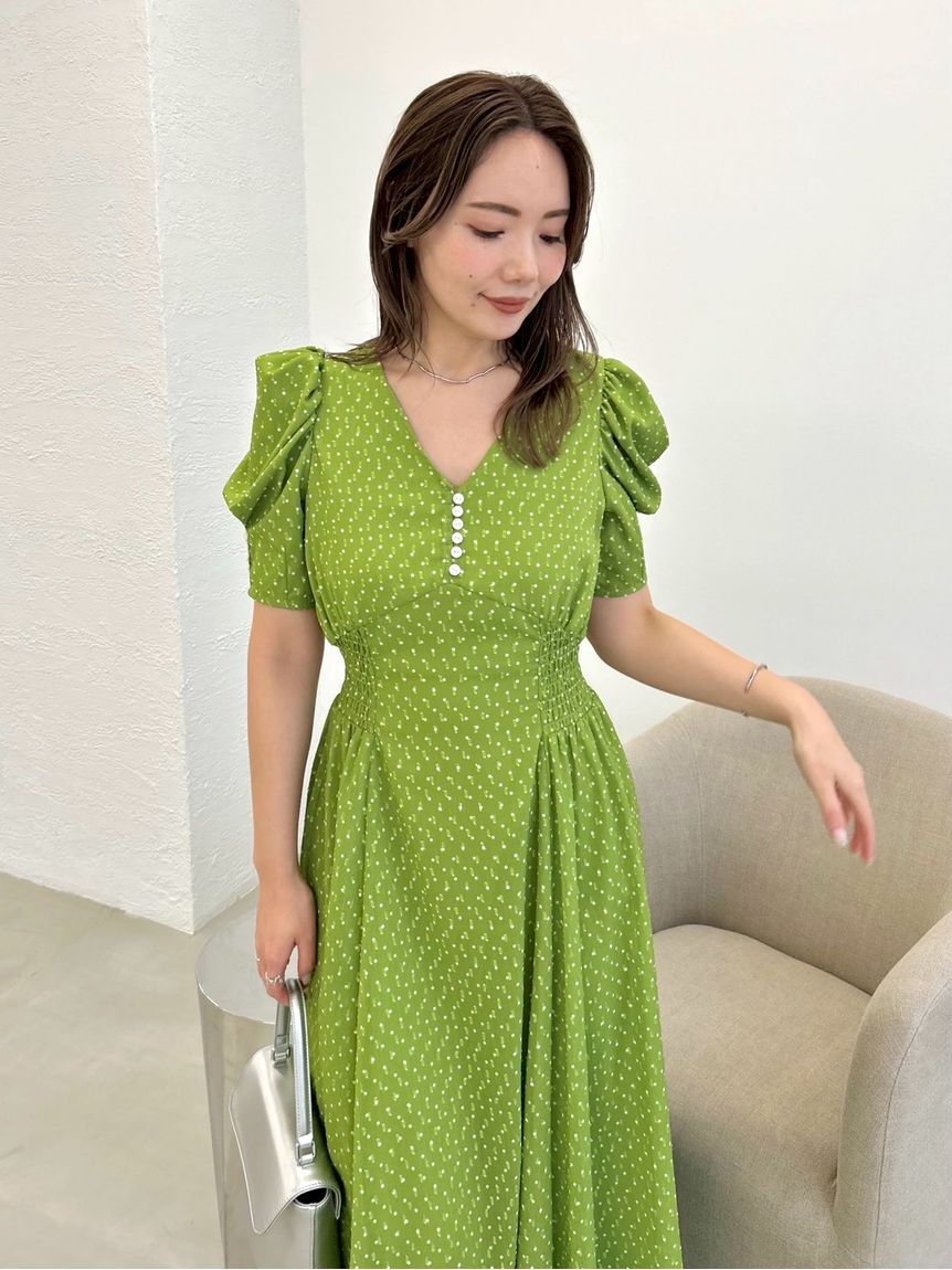 FRAY I.D「パフスリーブドットワンピース」|ワンピース|