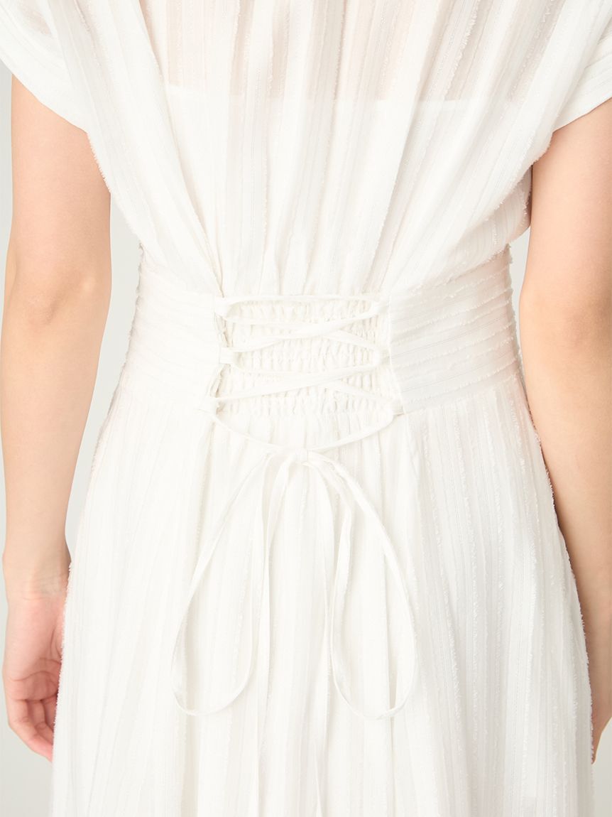 FRAY I.D「レースアップバックストライプシャツワンピース」|ワンピース|