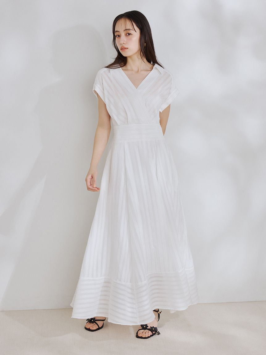 FRAY I.D「レースアップバックストライプシャツワンピース」|ワンピース|