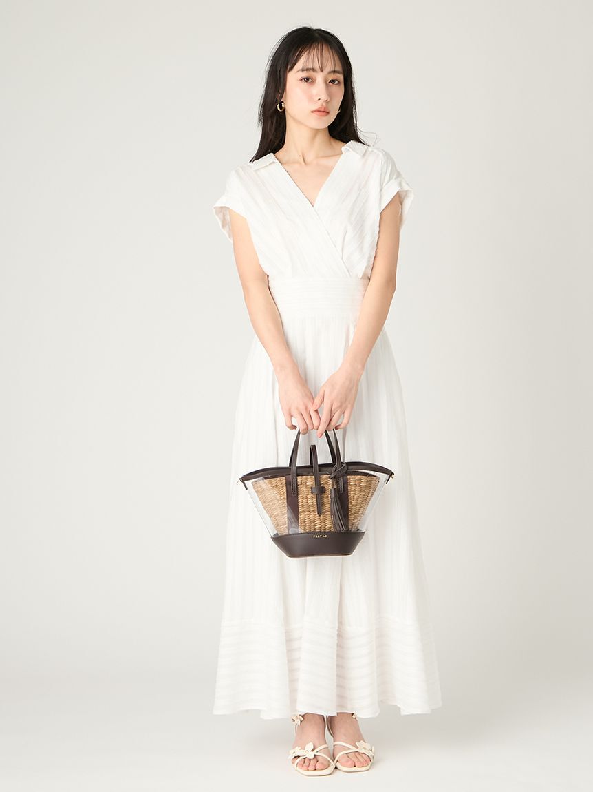 FRAY I.D「レースアップバックストライプシャツワンピース」|ワンピース|