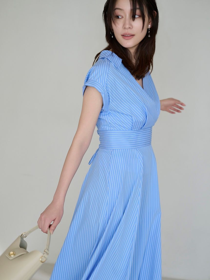 FRAY I.D「レースアップバックストライプシャツワンピース」|ワンピース|