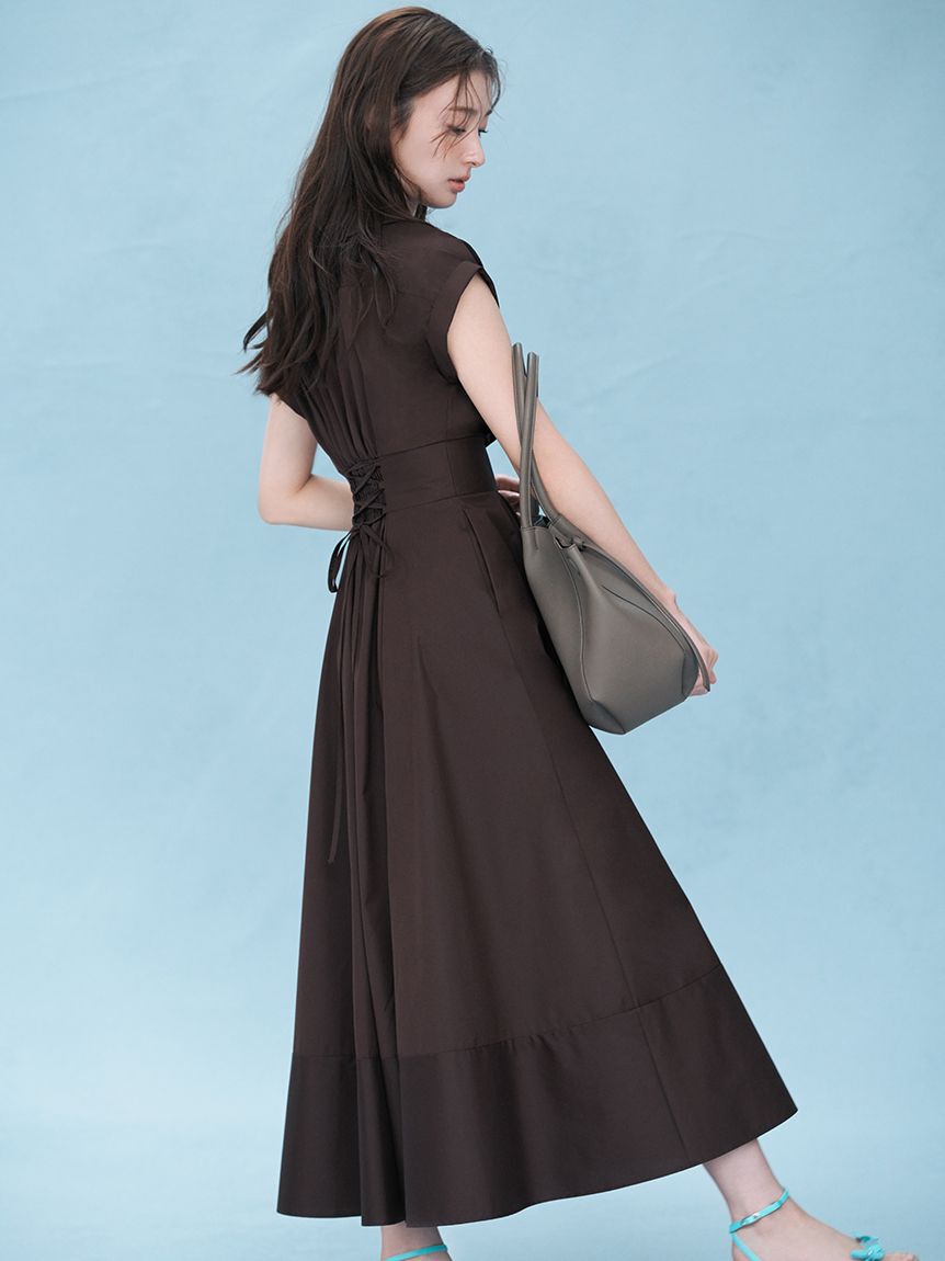 FRAY I.D「レースアップバックストライプシャツワンピース」|ワンピース|BRW