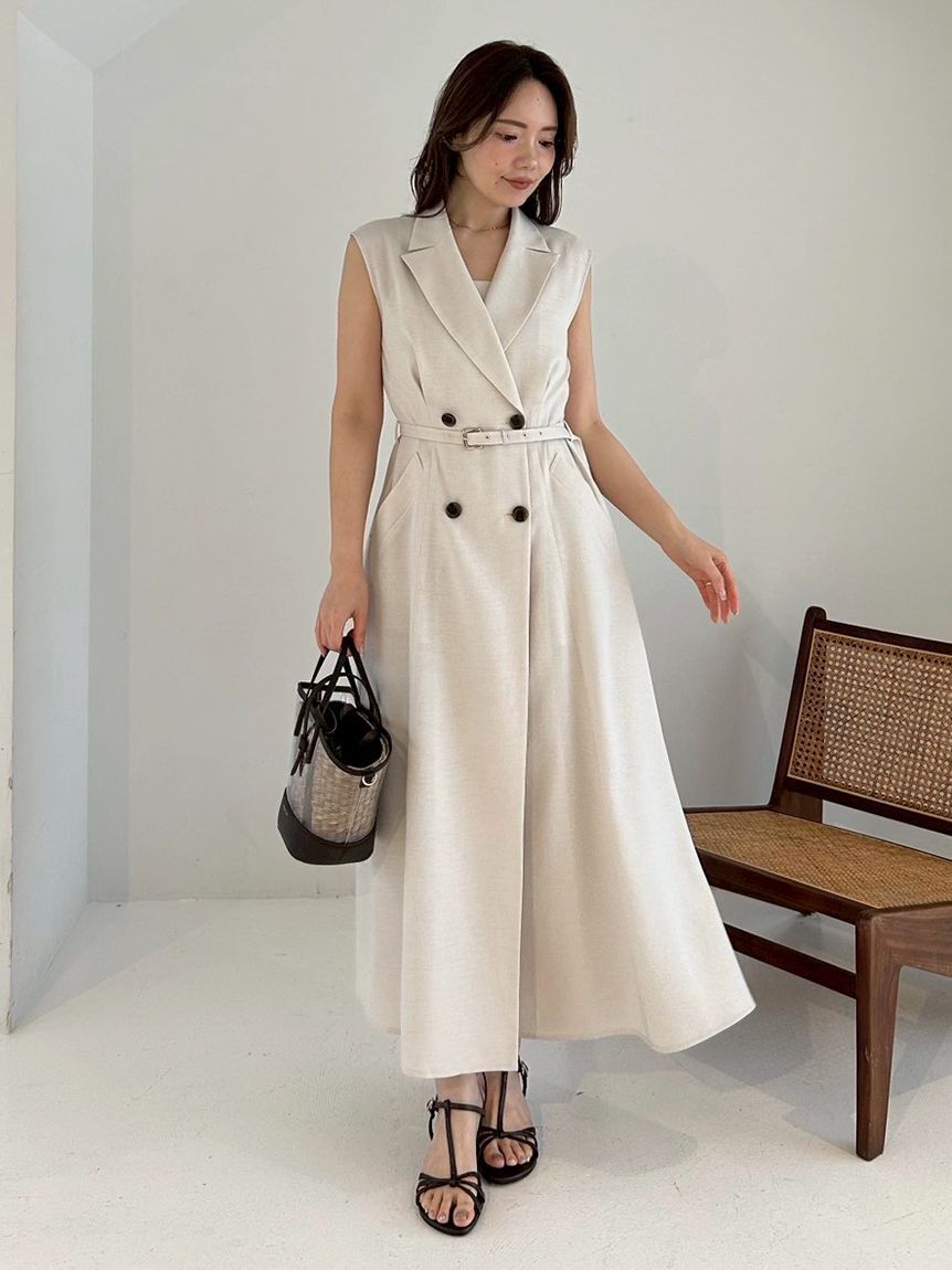 FRAY I.D「ダブルテーラードジレワンピース／防シワ」|ワンピース|