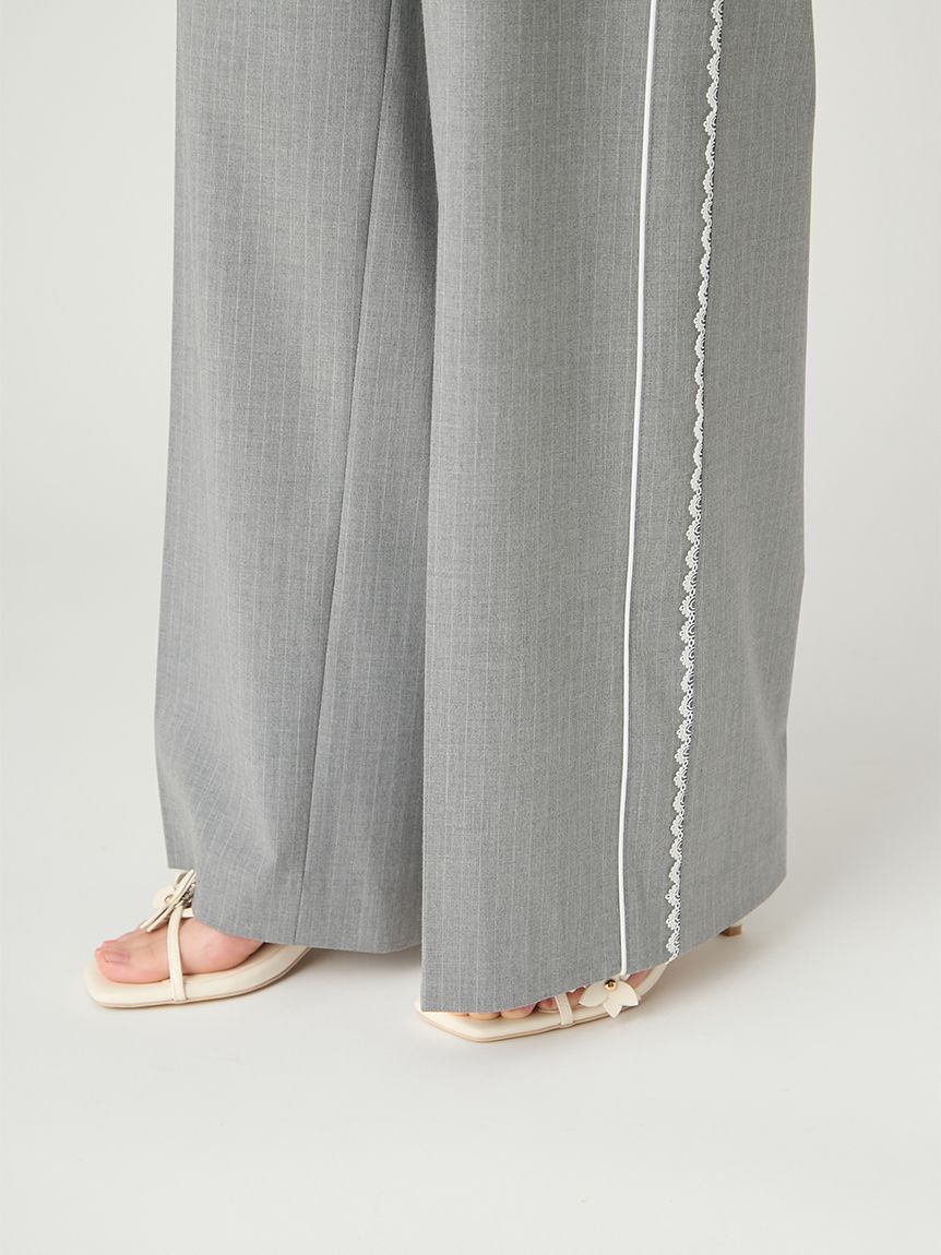 FRAY I.D「レースパイピングラインパンツ／防シワ」|チノ|