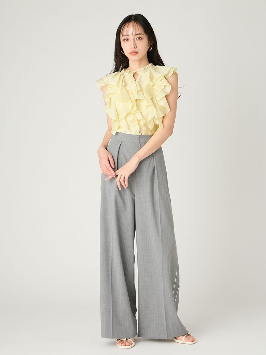 FRAY I.D「レースパイピングラインパンツ／防シワ」|チノ|