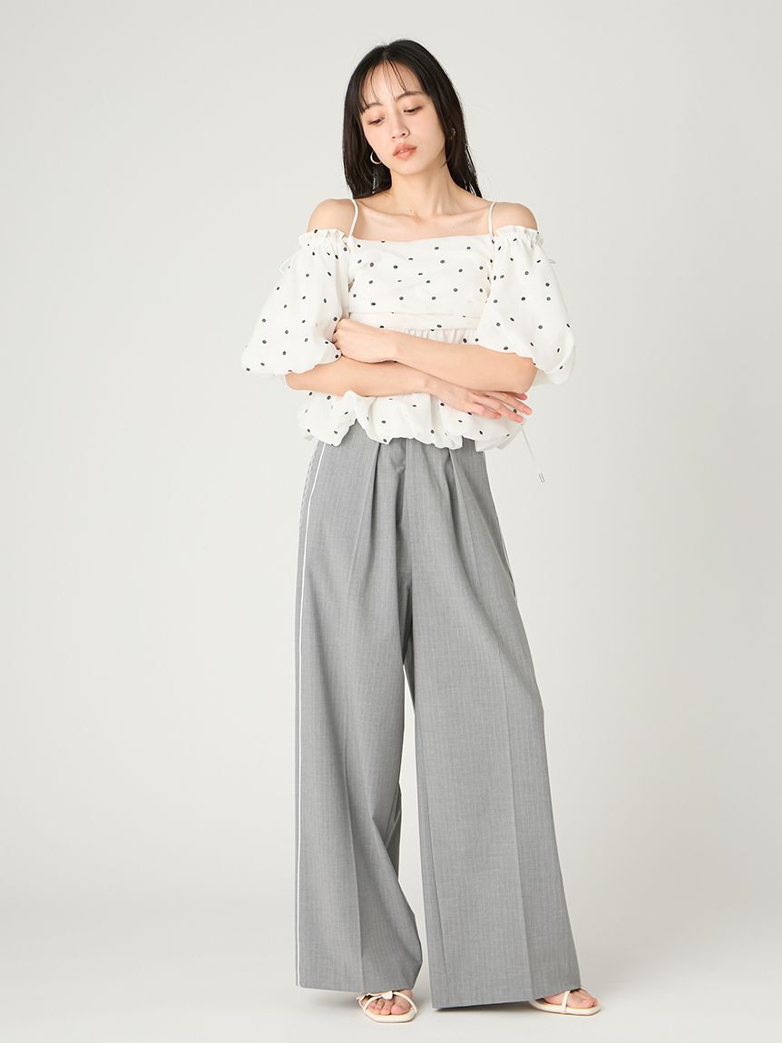 FRAY I.D「レースパイピングラインパンツ／防シワ」|チノ|