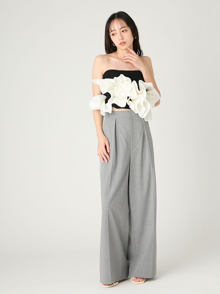 FRAY I.D「レースパイピングラインパンツ／防シワ」|チノ|