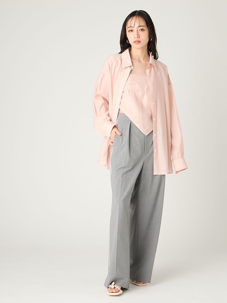 FRAY I.D「レースパイピングラインパンツ／防シワ」|チノ|