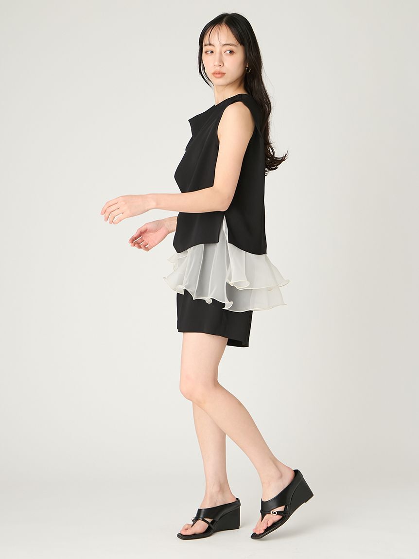 FRAY I.D「ラッフルフリルショートパンツセットアップ」|ワンピース|
