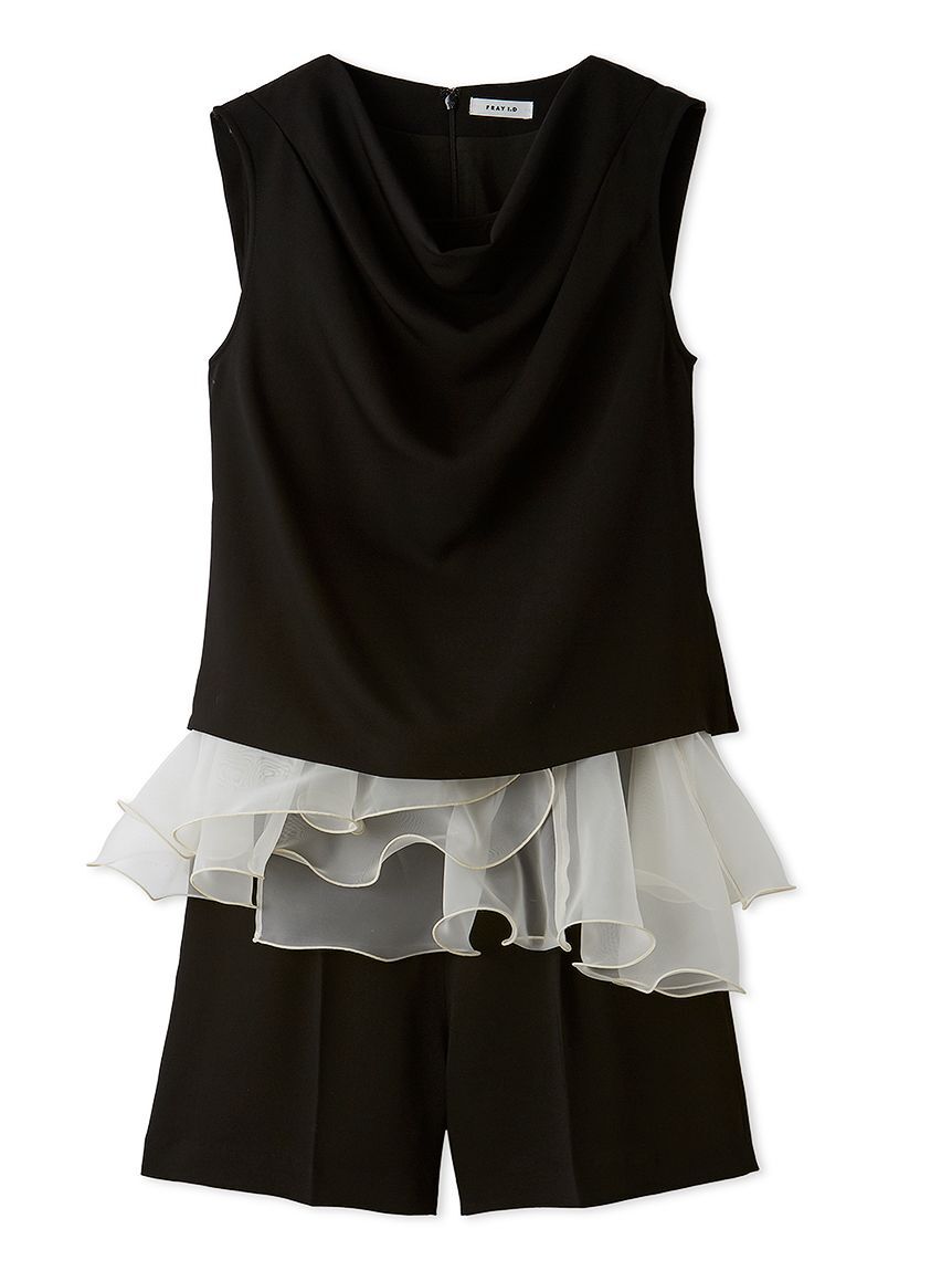FRAY I.D「ラッフルフリルショートパンツセットアップ」|ワンピース|BLK