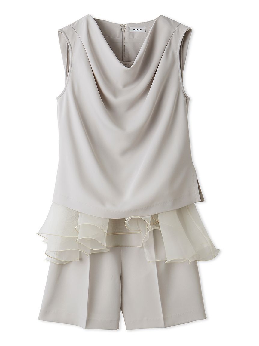 FRAY I.D「ラッフルフリルショートパンツセットアップ」|ワンピース|BEG