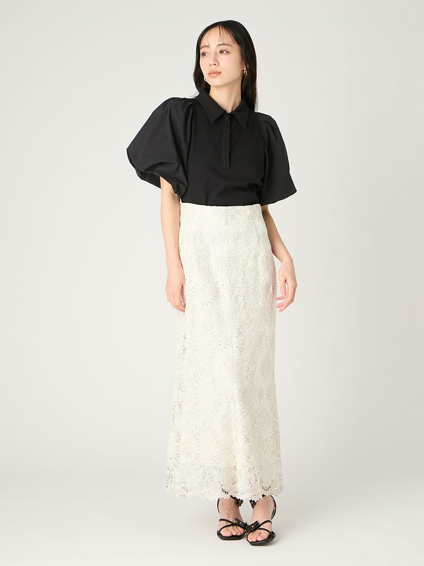 FRAY I.D「ラメフラワーレーススカート」|スカート|