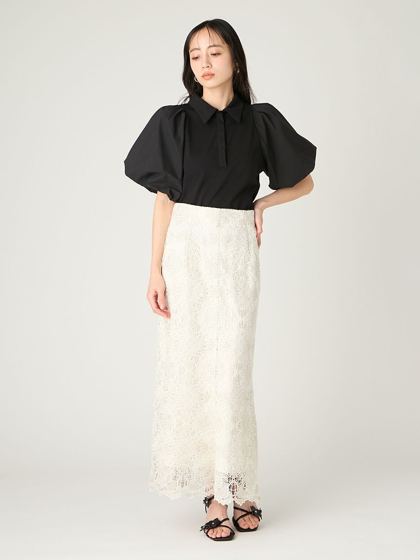 FRAY I.D「ラメフラワーレーススカート」|スカート|