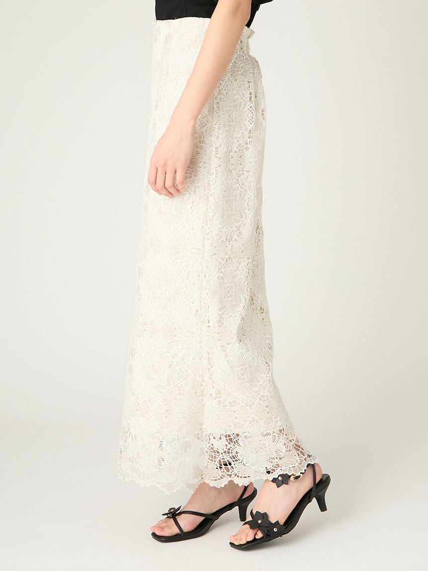 FRAY I.D「ラメフラワーレーススカート」|スカート|