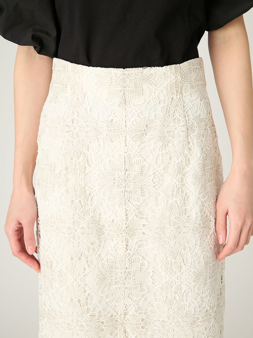 FRAY I.D「ラメフラワーレーススカート」|スカート|