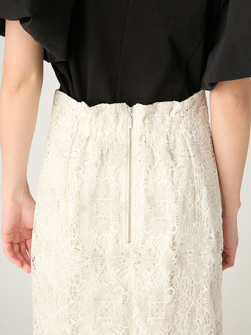 FRAY I.D「ラメフラワーレーススカート」|スカート|