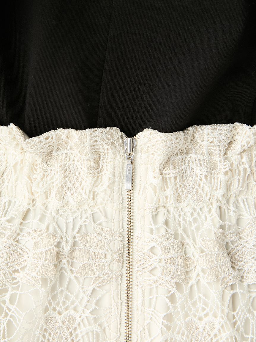 FRAY I.D「ラメフラワーレーススカート」|スカート|