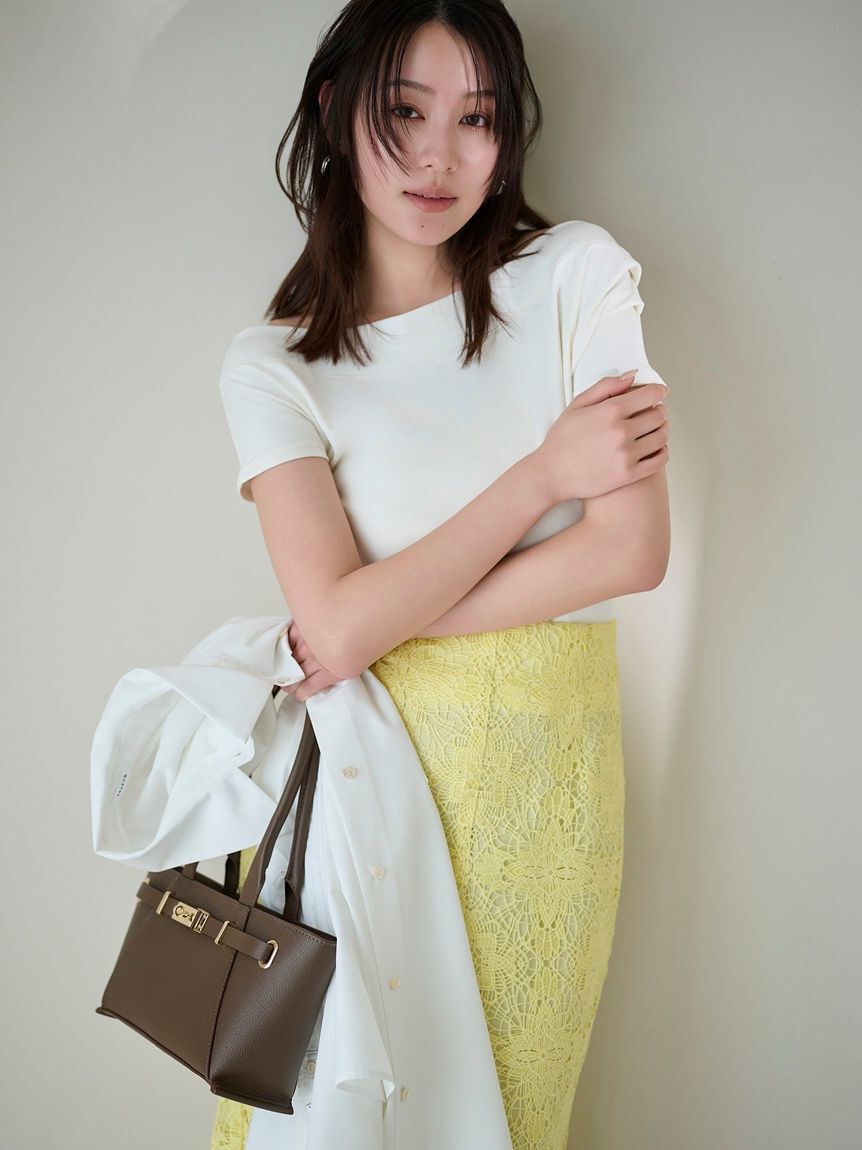 FRAY I.D「ラメフラワーレーススカート」|スカート|YEL