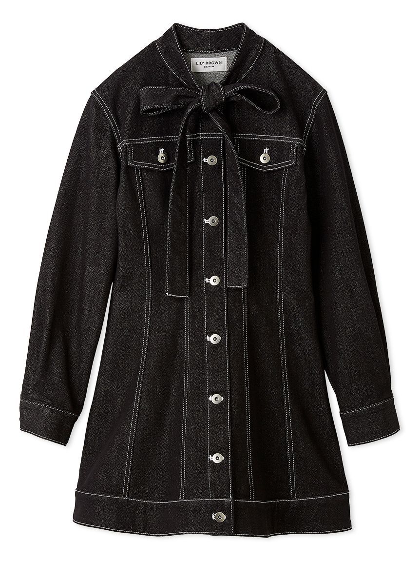 LILY BROWN「ボウタイデニムミニワンピース」|ワンピース|