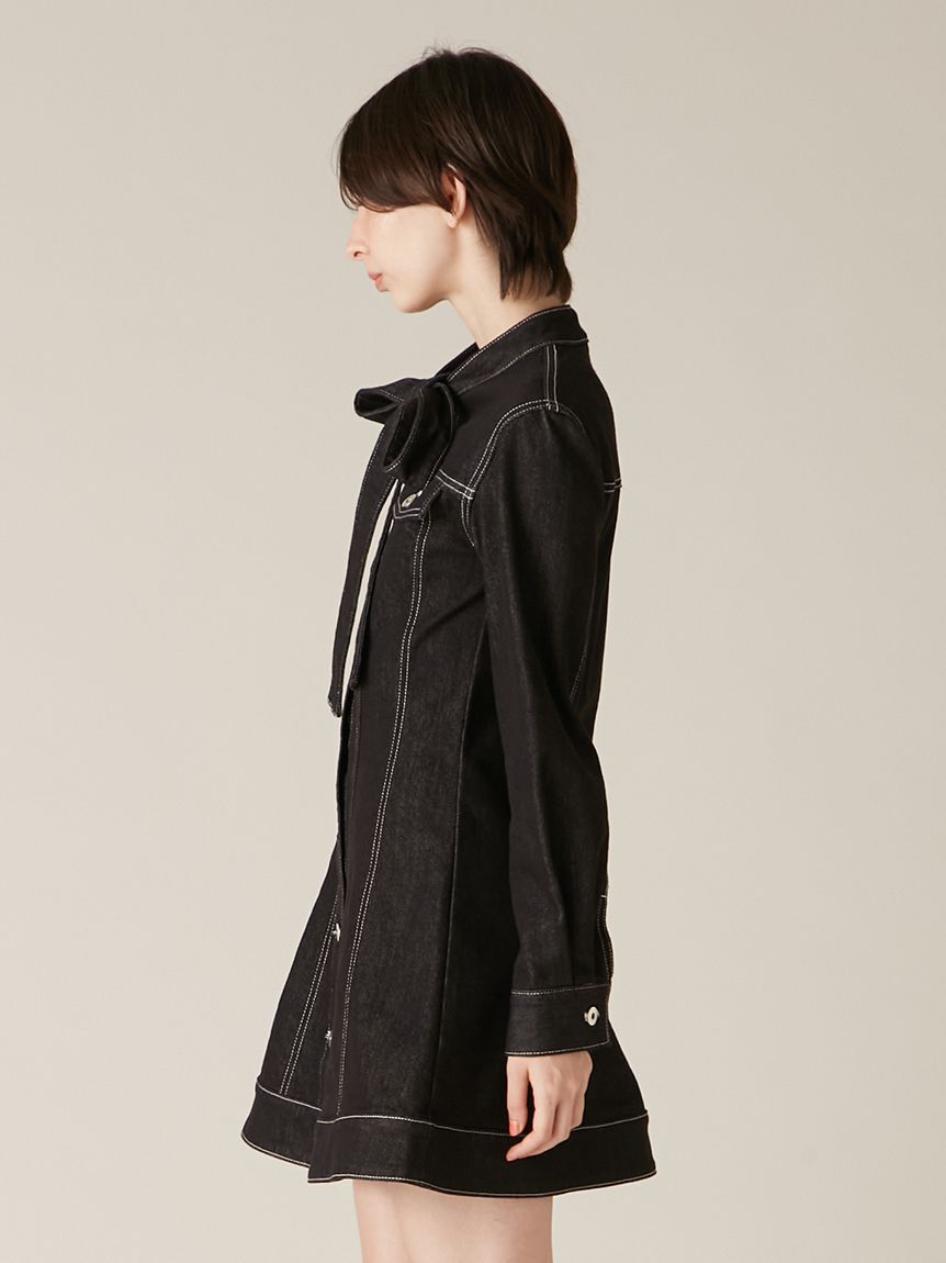 LILY BROWN「ボウタイデニムミニワンピース」|ワンピース|