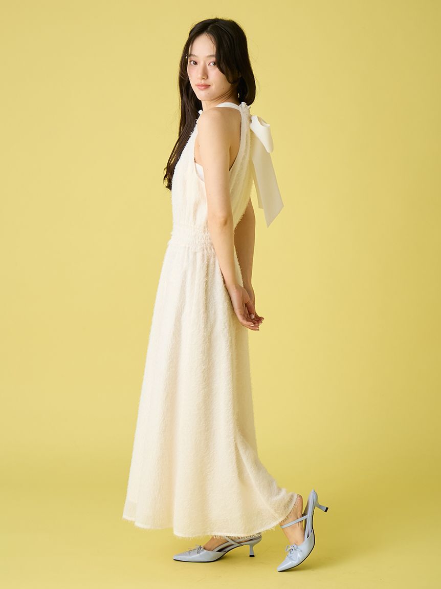 LILY BROWN「【WEB限定00サイズ】アメリカンスリーブフリンジジャガードワンピース」|ワンピース|