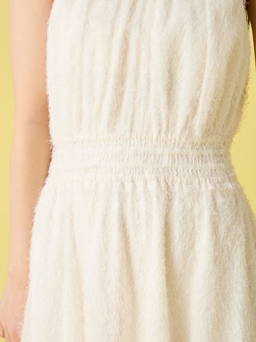 LILY BROWN「【WEB限定00サイズ】アメリカンスリーブフリンジジャガードワンピース」|ワンピース|