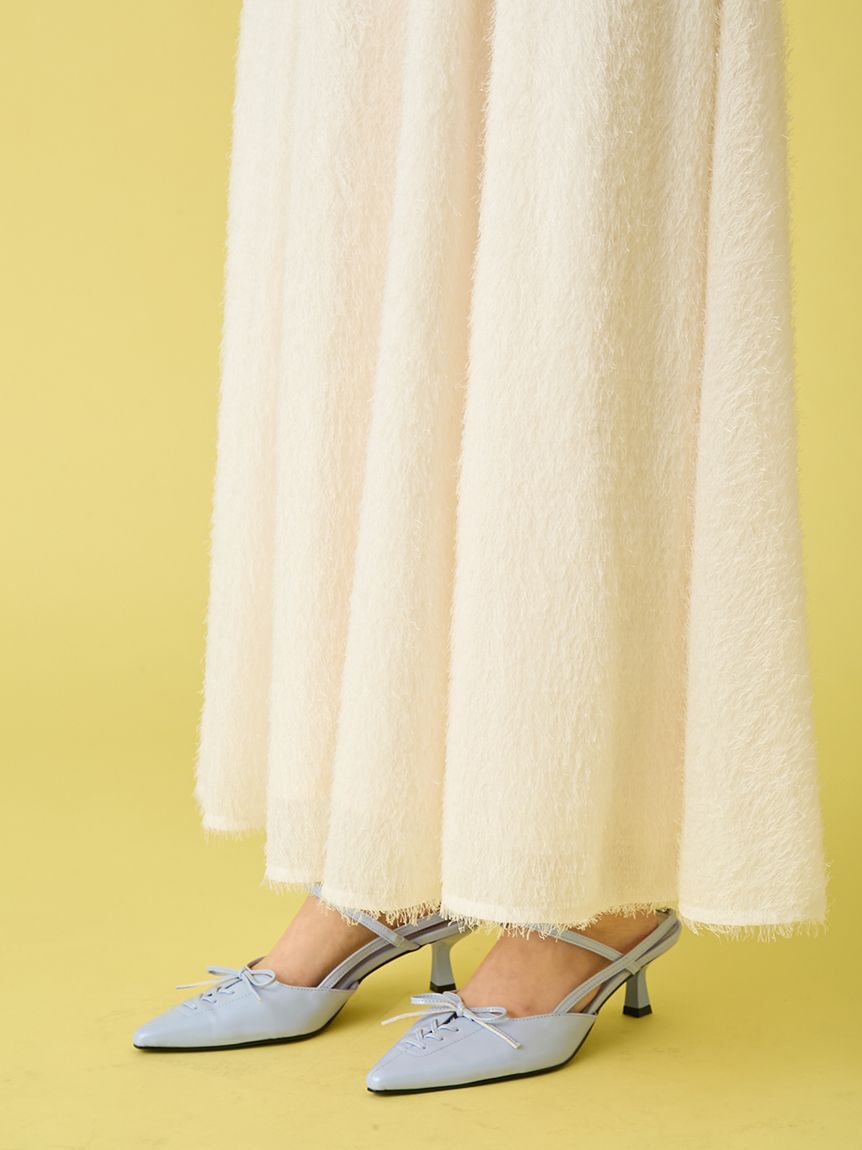 LILY BROWN「【WEB限定00サイズ】アメリカンスリーブフリンジジャガードワンピース」|ワンピース|