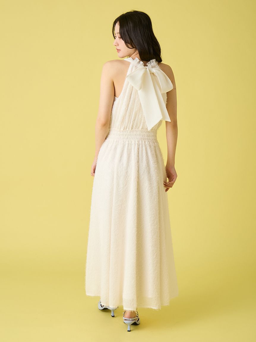 LILY BROWN「【WEB限定00サイズ】アメリカンスリーブフリンジジャガードワンピース」|ワンピース|