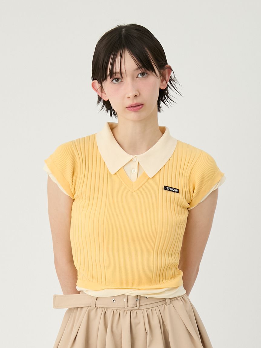 LILY BROWN「【限定カラー】レイヤードニットトップス」|ニット・セーター|