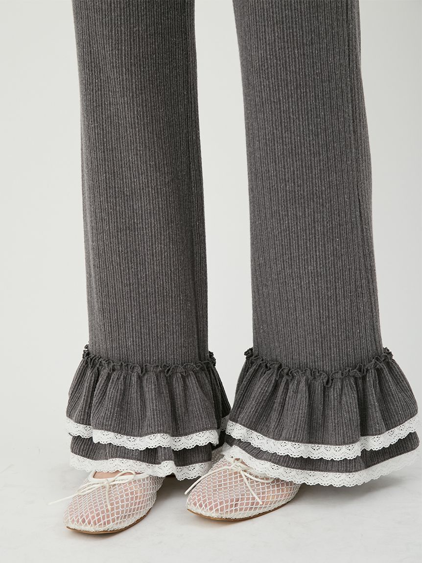 LILY BROWN「ヘムフリルカットパンツ」|チノ|