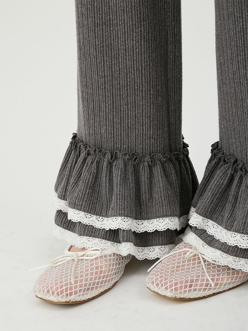 LILY BROWN「ヘムフリルカットパンツ」|チノ|