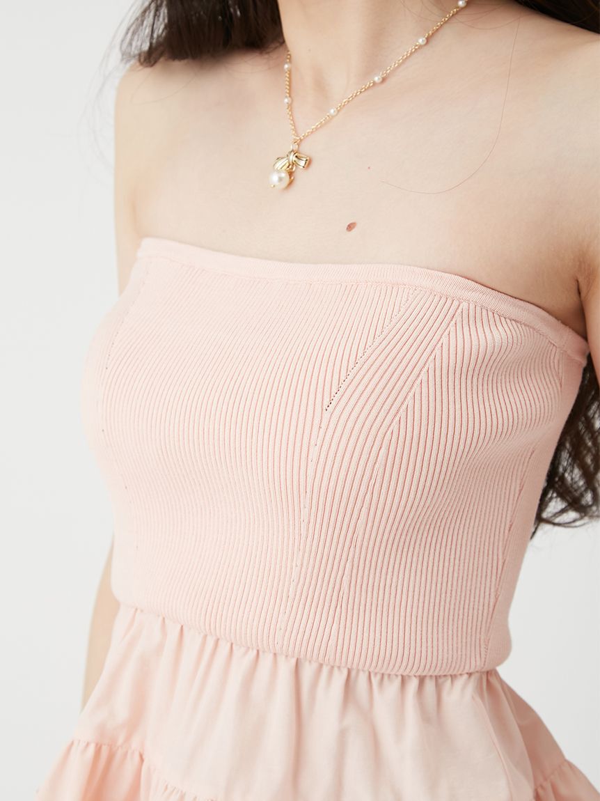 LILY BROWN「ドッキングフリルニットベアトップス」|ニット・セーター|