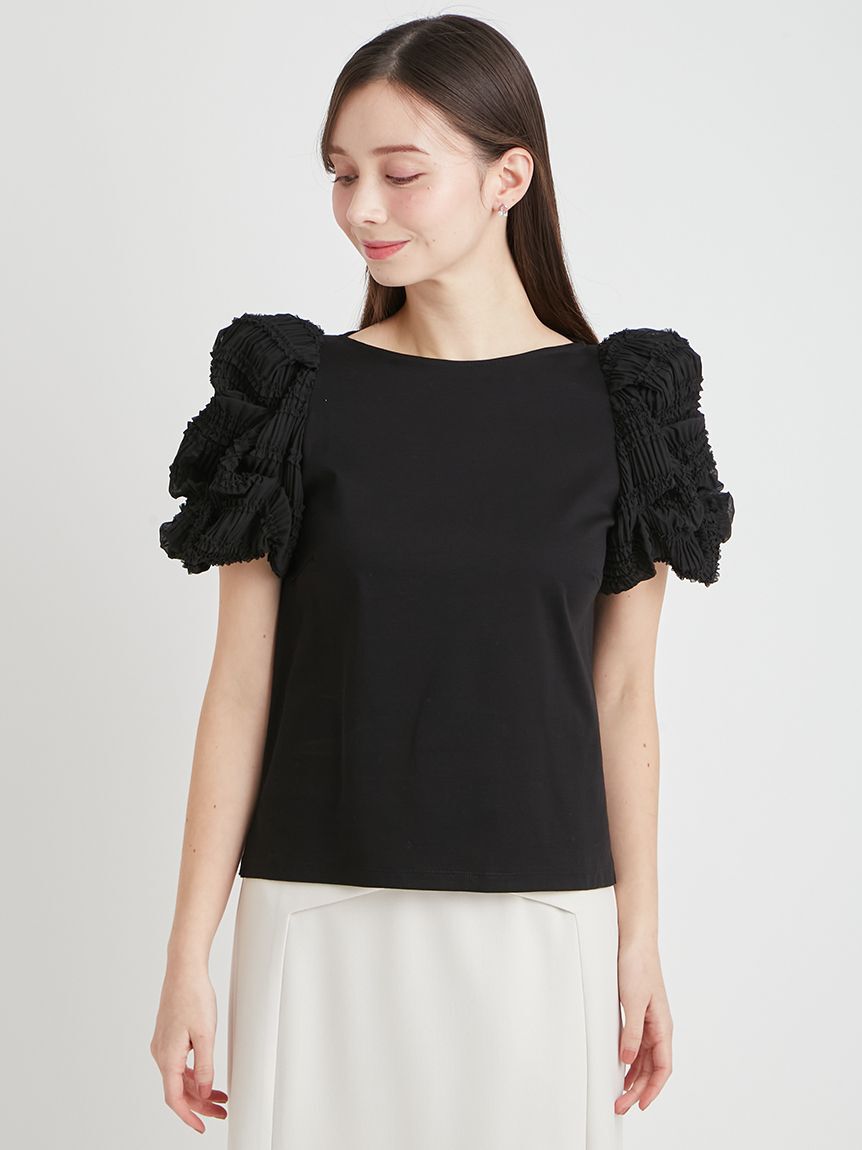 CELFORD「【洗える】タックバルーンスリーブカットソー」|Tシャツ・カットソー|BLK
