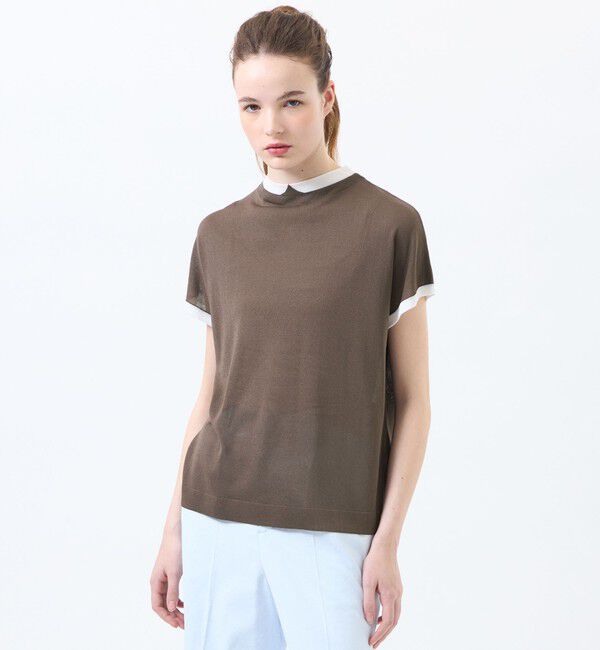 MACKINTOSH PHILOSOPHY「【Cleric Collar Knit】シアードルマン」|ニット・セーター|ブラウン