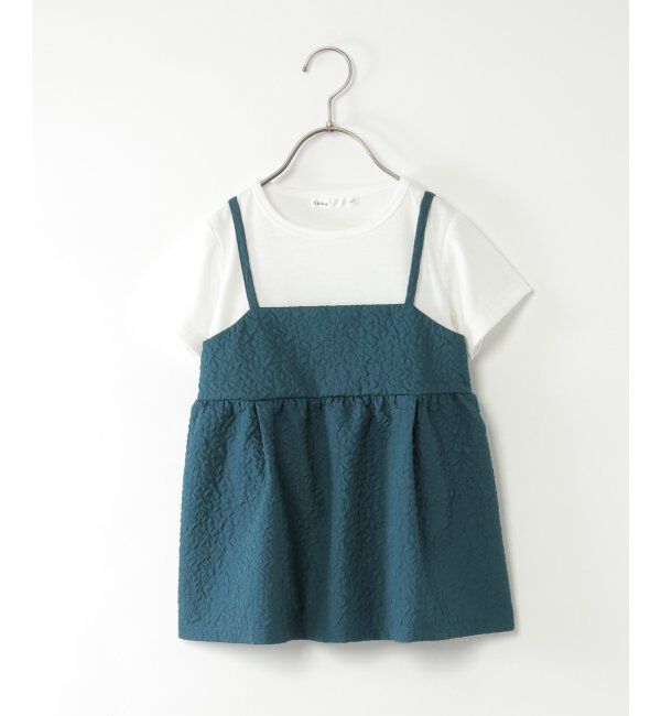 ikka kids「フクレジャガードキャミドッキングプルオーバー（120~160cm）」|シャツ・ブラウス|ネイビー