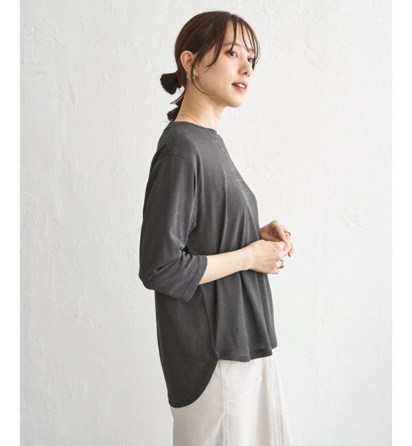 ikka「【雑誌InRed5月号掲載】シア－ロゴプリント 7分袖プルオーバーセット【2点セット】」|Tシャツ・カットソー|