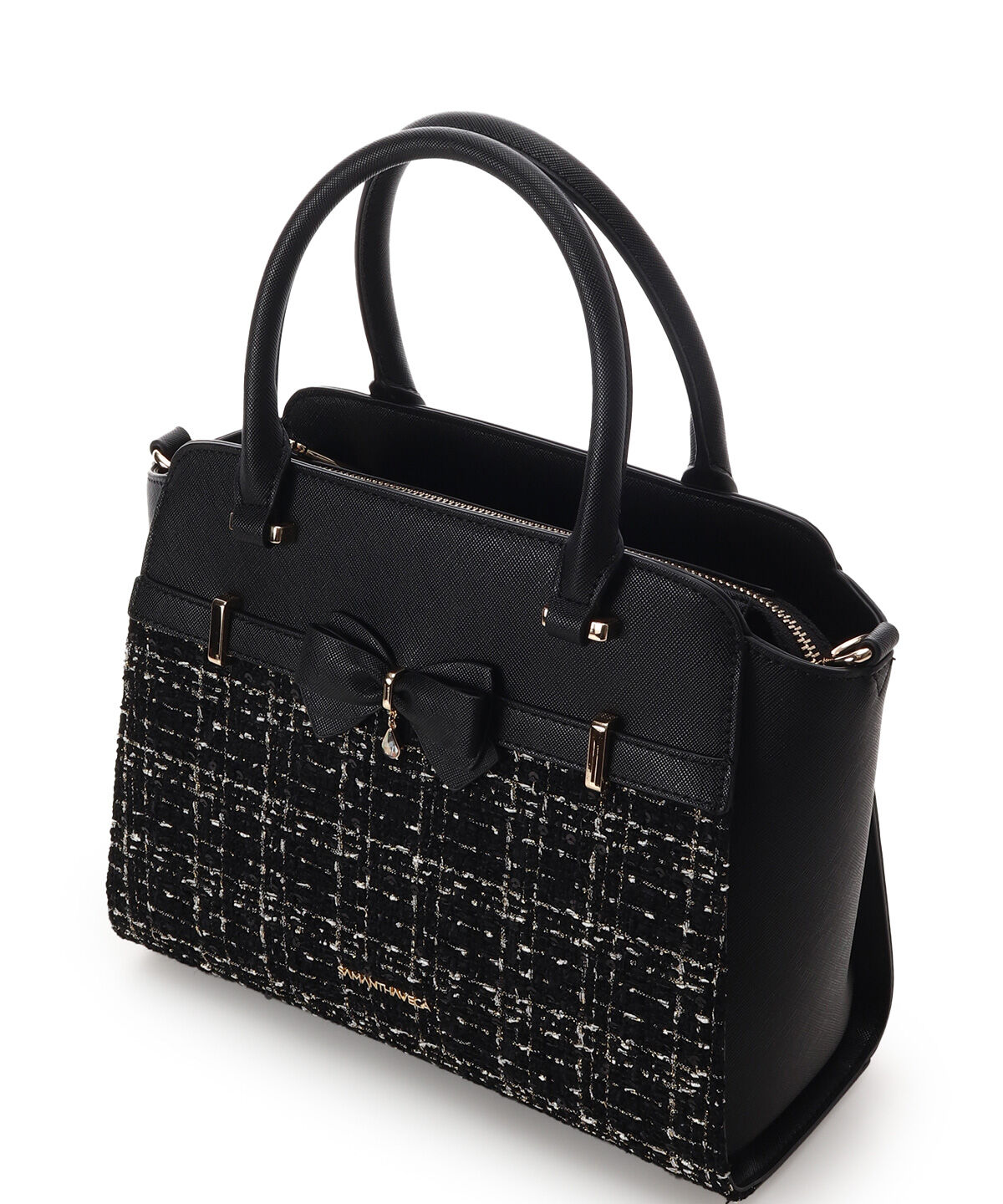 Samantha Vega「ツイードアクセントリボンハンドバッグ」|ハンドバッグ|